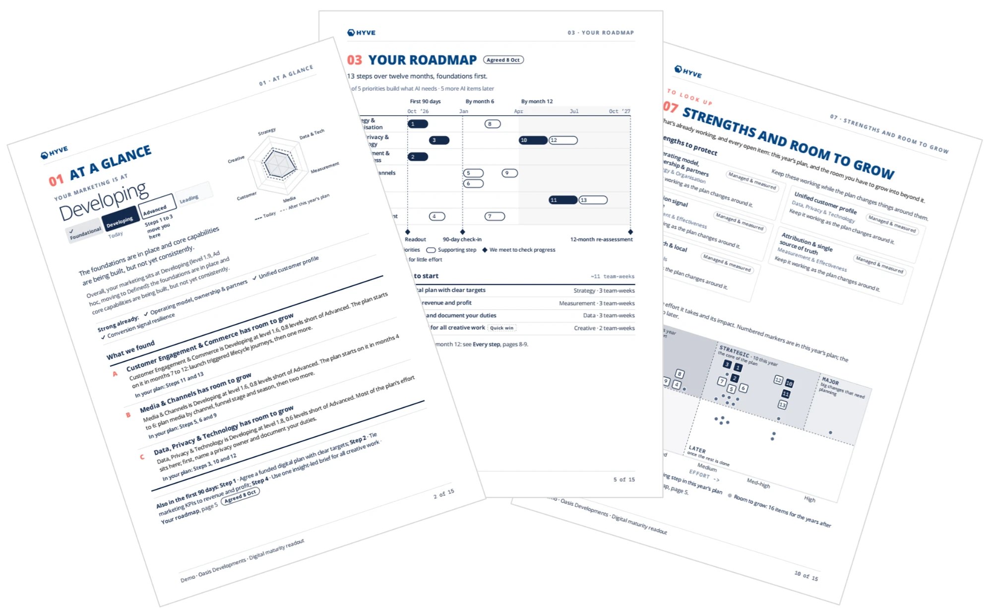Prism digital maturity readout pages