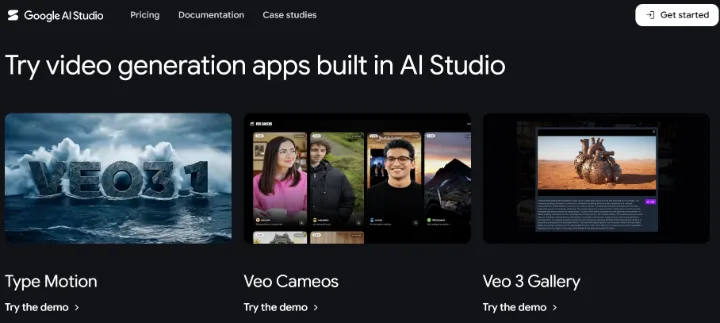 Google AI Studio: try video generation apps built in AI Studio