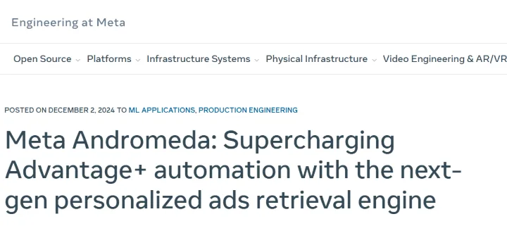 Engineering at Meta: Meta Andromeda, supercharging Advantage+ automation with the next-gen personalized ads retrieval engine